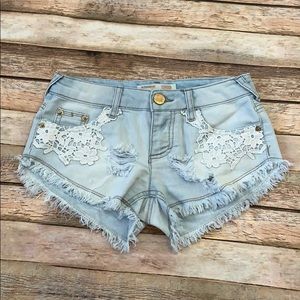 No Boundaries Distressed Denim Shorts